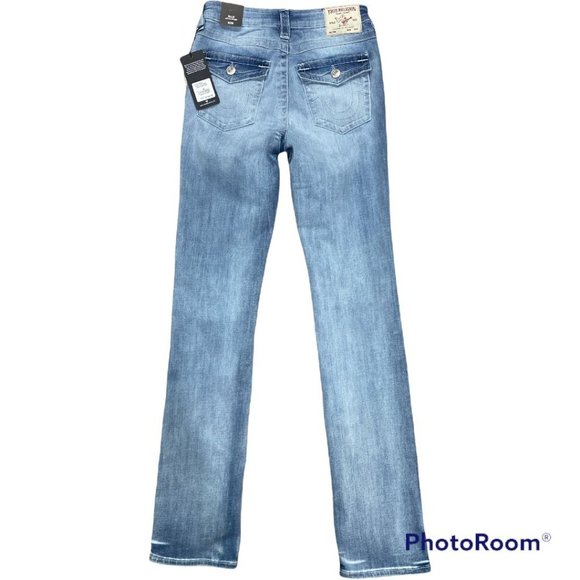 True Religion Billie Jeans Midrise Straight Light Wash Size 28 - Picture 4 of 12
